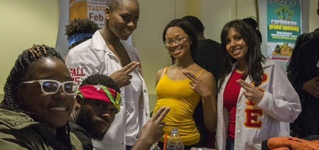 A group of students pose for the camera. Photo by Janelle Clausen.