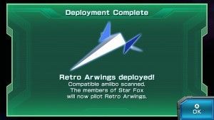 Unlocking the Retro Arwing in game after scanning the Fox amiibo Image Credit: Nintendo