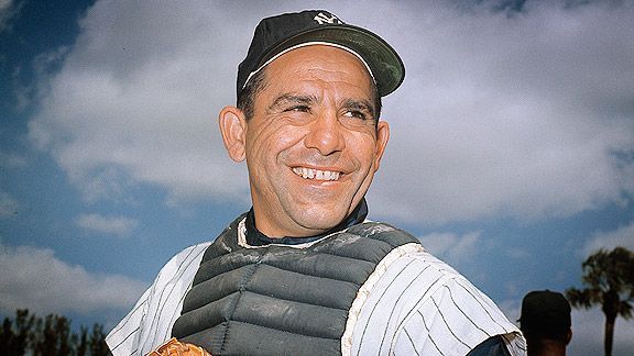 New York Yankee catcher Yogi Berra poses at spring training in Florida, in an undated file photo. (AP Photo)